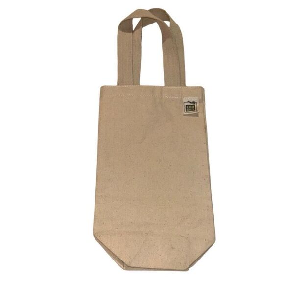 *NEW* Eco Bags Cream Canvas Graphic Print Double Strap Reusable Tote/Wine Bag - Picture 3 of 7